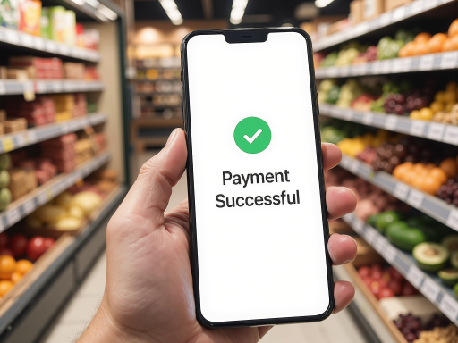 零售电商场景,显示商品推荐系统界面,购物车图标,商场环境背景